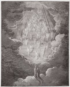 La Divine Comédie, Paradiso, Chant 21 : Béatrice et Dante dans la sphère de Saturne - par Dante Alighieri (1265-1321) - Illustration par Gustave Doré (1832-1883) - Gustave Dore