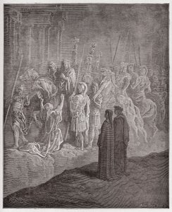 La Divine Comédie, Purgatorio, Chant 10 : Les sculptures en marbre représentant l