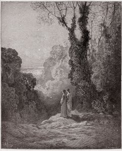 La Divine Comédie, Purgatorio, Chant 1 : Les poètes contemplent la beauté de Vénus dans le ciel du matin - par Dante Alighieri (1265-1321) - Illustration par Gustave Doré (1832-1883) - Gustave Dore