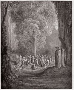 La Divine Comédie, Purgatorio, Chant 24 : Les âmes gourmandes criant sous l