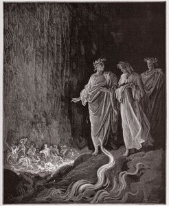 La Divine Comédie, Purgatorio, Chant 25 : Les poètes dans le septième cercle - par Dante Alighieri (1265-1321) - Illustration par Gustave Doré (1832-1883) - Gustave Dore