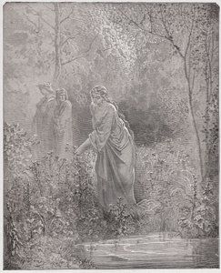 La Divine Comédie, Purgatoire, Chant 27 : Le rêve de Léa dans le pré - par Dante Alighieri - Illustration de Gustave Doré