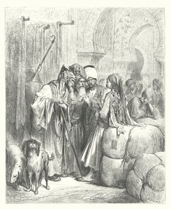 Les Fables de La Fontaine : Le Bashaw et le marchand (gravure) - Gustave Dore