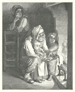 Les Fables de La Fontaine : Le Villageois et le Serpent (gravure)