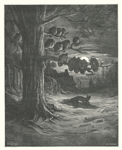 Les Fables de La Fontaine : Le Renard et les Dindons (gravure)
