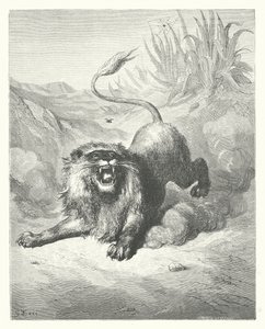 Les Fables de La Fontaine : Le Lion et le Moucheron - Gustave Dore