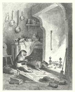 Les Fables de La Fontaine : Le Singe et le Chat - Gustave Dore