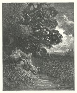 Les Fables de La Fontaine : Le Chêne et le Roseau (gravure) - Gustave Dore