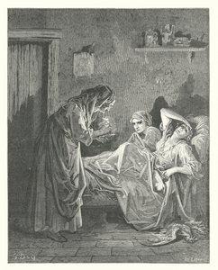 Les Fables de La Fontaine : La vieille femme et ses servantes - Gustave Dore
