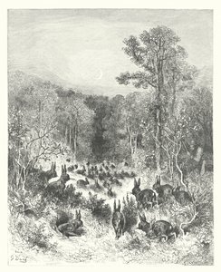 Les Fables de La Fontaine : Les Lapins - Gustave Dore