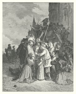 Les Fables de La Fontaine : Les Vautours et les Pigeons (gravure) - Gustave Dore
