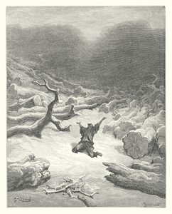 Les Fables de La Fontaine : Le Bûcheron et Mercure (gravure) - Gustave Dore