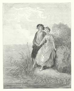 Les Fables de La Fontaine : Tircis et Amarante - Gustave Dore