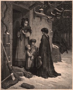La cigale et la fourmi, illustration de la fable de Jean de la Fontaine - Gustave Dore