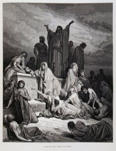 La peste frappe Jérusalem, Illustration de la Bible de Doré - Gustave Dore