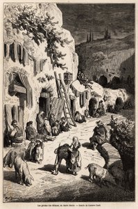 Les grottes (maisons souterraines) des gitans, à Sacro Monte, à Grenade - Gustave Dore