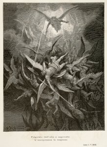 La chute des anges, scène de Paradis Perdu - Gustave Dore