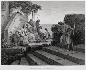 Le retour du fils prodigue, Illustration de la Bible de Doré - Gustave Dore