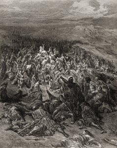 Deux cents chevaliers attaquent vingt mille Sarrasins, illustration de 