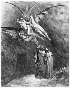 Virgile, Dante et les Érinyes, illustration de 