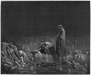 Virgile (70-19 av. J.-C.) et Dante, illustration de 