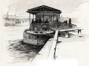 Embarcadère des Bateaux-Mouches sur la Seine, Paris (dessin de Gustave Fraipont) - Gustave Fraipont