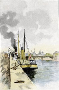 Bateaux anglais près du pont des Saints-Pères ou Carrousel, Paris (dessin de Gustave Fraipont) - Gustave Fraipont