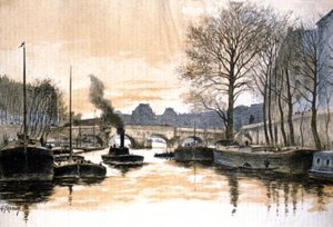 Paris, rivière Seine et le Pont Neuf - Gustave Fraipont