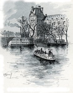 Vue du Pavillon de Flore, Palais du Louvre, depuis le Quai Voltaire, Paris