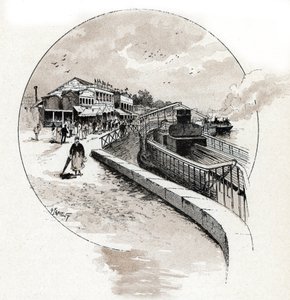 Vue du quartier du Point du Jour, Boulogne-Billancourt Dessin de Gustave Fraipont (1849-1923) de Saint-Juirs - Gustave Fraipont
