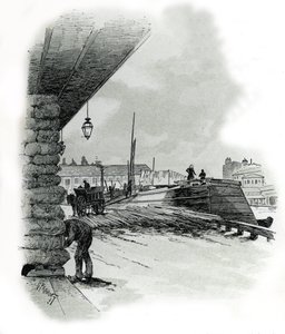 Vue des hangars du port de La Villette à Paris - Gustave Fraipont