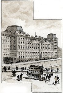 Vue du commissariat de police sur le quai des Orfèvres, Paris (dessin de Gustave Fraipont) - Gustave Fraipont