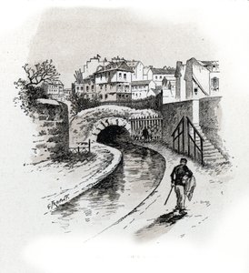 Vue de la Bièvre près des Gobelins, Paris (dessin de Gustave Fraipont)