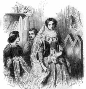 Portrait de Jeanne de Montmorency, fille de Bouchard 1er de Marly. XIIIe-XIVe siècle. Gravure de Gustave Janet - Gustave Janet