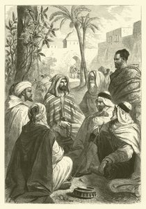 Le conteur arabe (gravure) - Gustave Janet