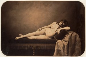Nu féminin allongé sur un canapé Récamier, ca. 1856