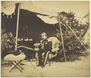 Officiers assis à une tente, Camp de Châlons - Gustave Le Gray