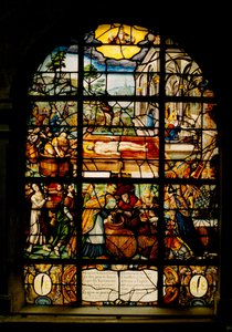 Église Saint-Étienne-du-Mont, vitrail représentant le Christ mort