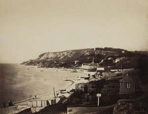 La plage de Sainte-Adresse, avec les bains Dumont, 1856-57 - Gustave Le Gray