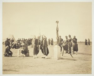 Le Drapeau levé du Régiment des Zouaves, Camp de Châlons, 1857 - Gustave Le Gray