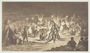 Sans titre [Peinture des feux de camp au Camp de Chalons par Bénédict Masson], 1857 - Gustave Le Gray
