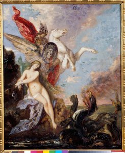 Andromède enchaînée à un rocher est délivrée par Persée - Gustave Moreau