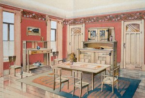 Conception de salle à manger Art Nouveau - Gustave Serrurier Bovy