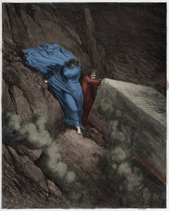 Inferno, Chant 11 : La tombe brûlante du pape Anastase II, illustration de La Divine Comédie de Dante Alighieri, 1885 - Gustave after Dore