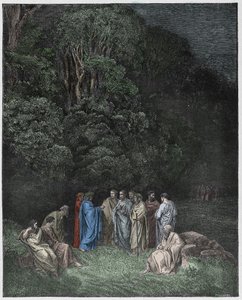 Inferno, Chant 4 : Homère, les poètes et les héros dans les Limbes, illustration de La Divine Comédie de Dante Alighieri, 1885