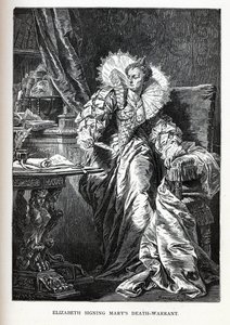 Élisabeth signant le mandat de mort de Marie, 1882 - Gyula Benczúr