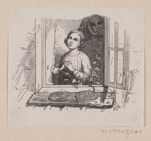 Illustration pour "Cinq dans une cosse de pois" dans H.C. Andersen, "Contes et histoires", Tome 2