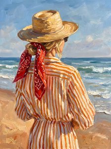 Journée à la plage avec un chapeau de paille
