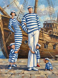La famille des marins à rayures