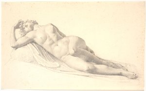Bacchante endormie. Étude ou dessin d